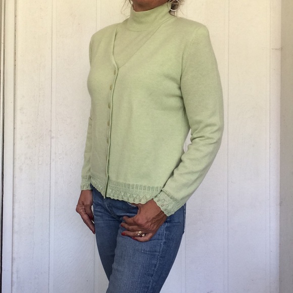 ESCADA GREEN CASHMERE SWEATER SET MEDIUM - Picture 4 of 8